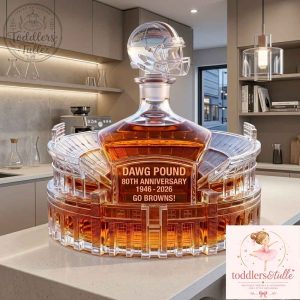 Cleveland Browns Dawg Pound 80th Anniversary Stadium Whiskey Decanter 4 Cleveland Browns Dawg Pound 80th Anniversary Stadium Whiskey Decanter