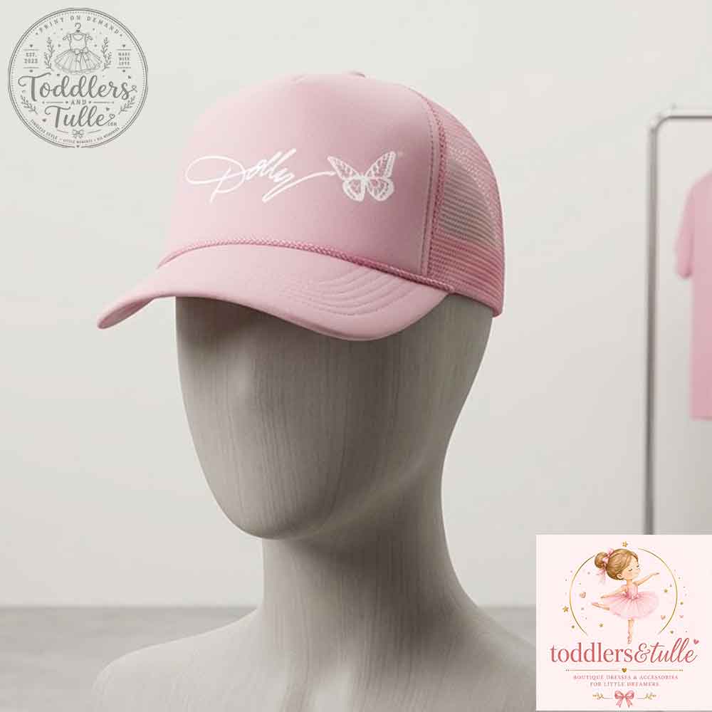 Dolly Parton Signature Pink Trucker Hat (3) Dolly Parton Signature Pink Trucker Hat for Country Music Fans – image 3 of 3