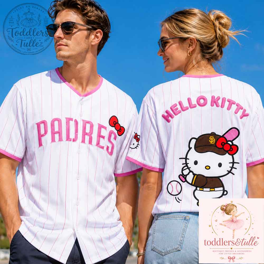 San Diego Padres Hello Kitty Pink Pinstripe Jersey 2026 (2) San Diego Padres Hello Kitty Pink Pinstripe Jersey 2026 – image 2 of 3