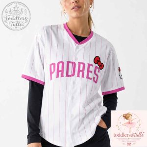 San Diego Padres Hello Kitty Pink Pinstripe Jersey 2026 5 San Diego Padres Hello Kitty Pink Pinstripe Jersey 2026