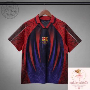 Barcelona x Spider-Man Concept Red Blue Jersey 3 Barcelona x Spider-Man Concept Red Blue Jersey