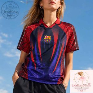 Barcelona x Spider-Man Concept Red Blue Jersey 5 Barcelona x Spider-Man Concept Red Blue Jersey