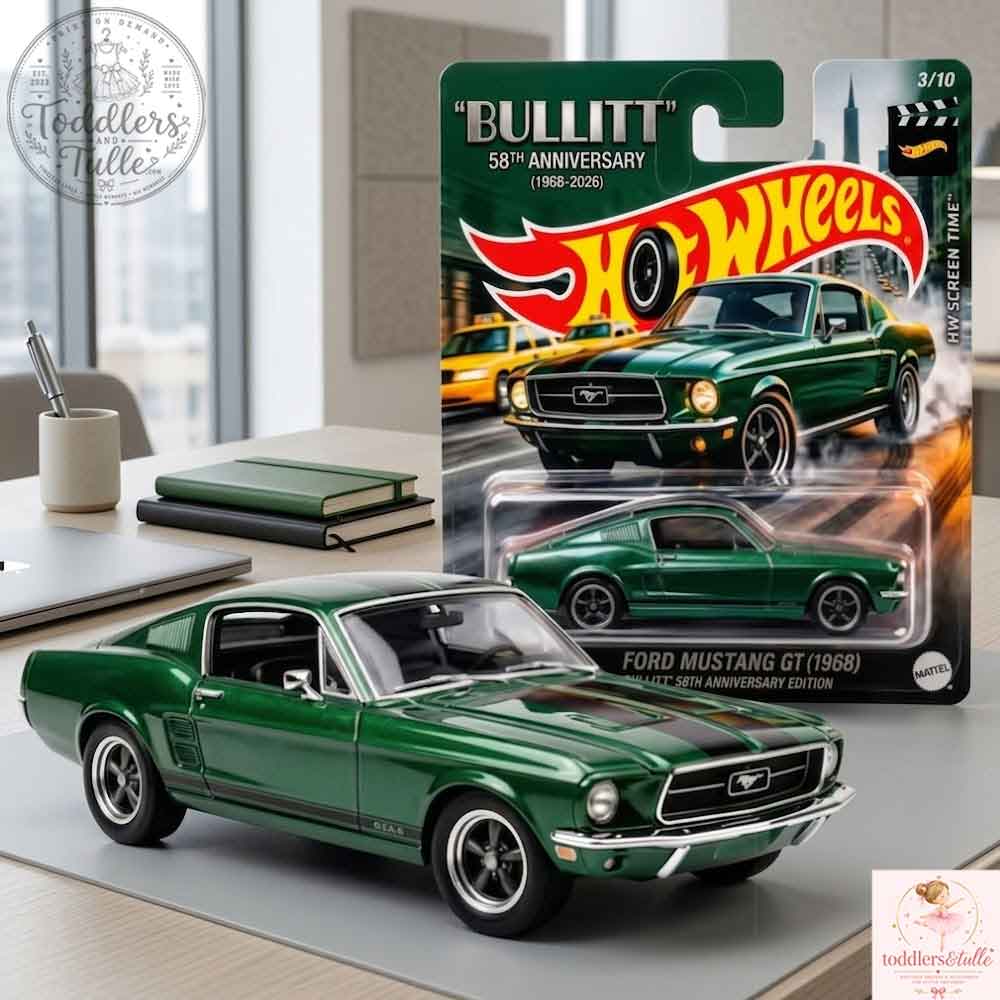 Hot Wheels HW Screen Time 1968 Ford Mustang GT "Bullitt" 58th Anniversary Die-Cast Car Hot Wheels 1968 Ford Mustang GT "Bullitt" 58th Anniv. Die-Cast Car – image 2 of 2