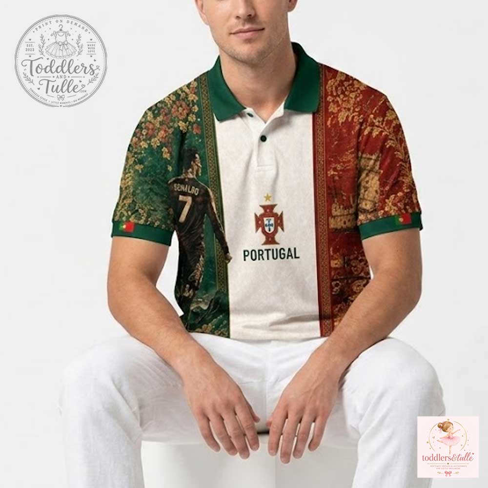 Cristiano Ronaldo x Portugal Last Dance Fan Version Vintage Tribute Soccer Polo Jersey (4) Cristiano Ronaldo x Portugal Last Dance Fan Version Vintage Tribute Soccer Polo Jersey – image 4 of 4