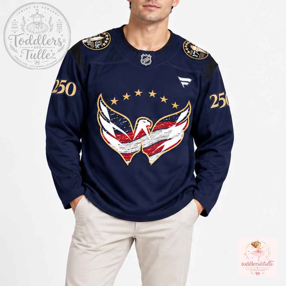 Washington Capitals America’s 250th Anniversary Special Edition Navy Hockey Jersey (2) Washington Capitals 250th Anniversary Navy Hockey Jersey – image 2 of 4