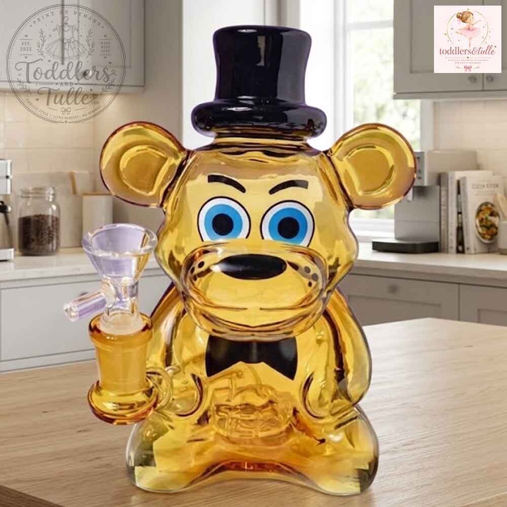 Pizza Bear Bong Golden Freddy Glass Water Pipe 4 Pizza Bear Bong Golden Freddy Glass Water Pipe