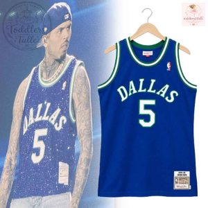 Chris Brown Tour Dallas Mavericks Jason Kidd #5 Blue Throwback Jersey 4 Chris Brown Tour Dallas Mavericks Jason Kidd #5 Blue Throwback Jersey