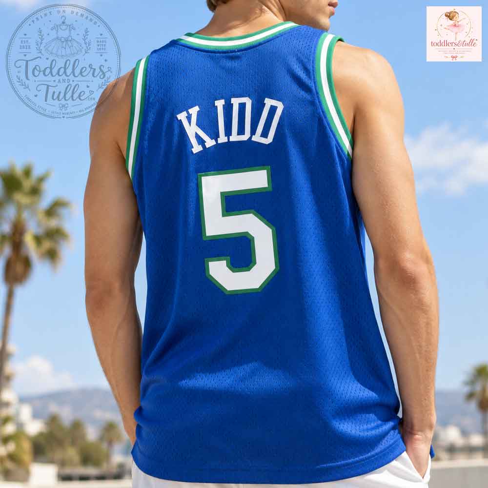 Chris Brown Tour Dallas Mavericks Jason Kidd #5 Blue Throwback Jersey Chris Brown Tour Dallas Mavericks Jason Kidd #5 Blue Throwback Jersey – image 3 of 4