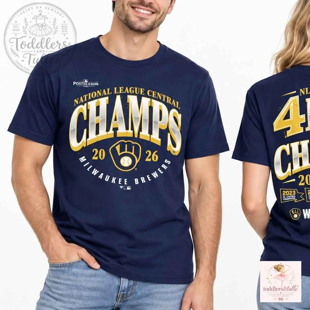 Milwaukee Brewers 2026 NL Central Champs T-Shirt 5 Milwaukee Brewers 2026 NL Central Champs T-Shirt