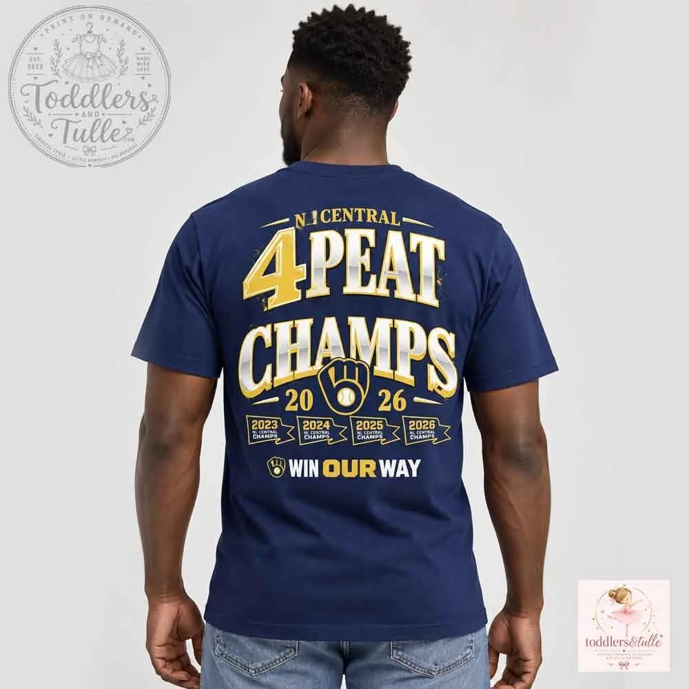 Milwaukee Brewers 2026 NL Central Champs T-Shirt 7 Milwaukee Brewers 2026 NL Central Champs T-Shirt