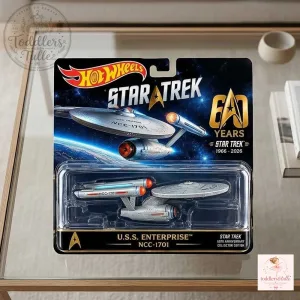 Hot Wheels Star Trek 60th Anniversary U.S.S. Enterprise NCC-1701 Die-Cast Spaceship Model Collector Edition 5 Hot Wheels Star Trek 60th Anniversary U.S.S. Enterprise NCC-1701 Die-Cast Spaceship Model Collector Edition