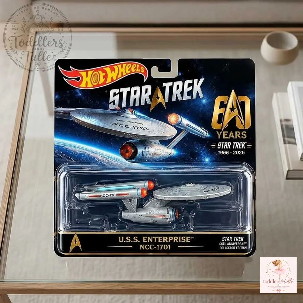 Hot Wheels Star Trek 60th Anniversary U.S.S. Enterprise NCC-1701 Die-Cast Spaceship Model Collector Edition (3) Hot Wheels Star Trek 60th Anniversary U.S.S. Enterprise NCC-1701 Die-Cast Spaceship Model Collector Edition – image 3 of 3