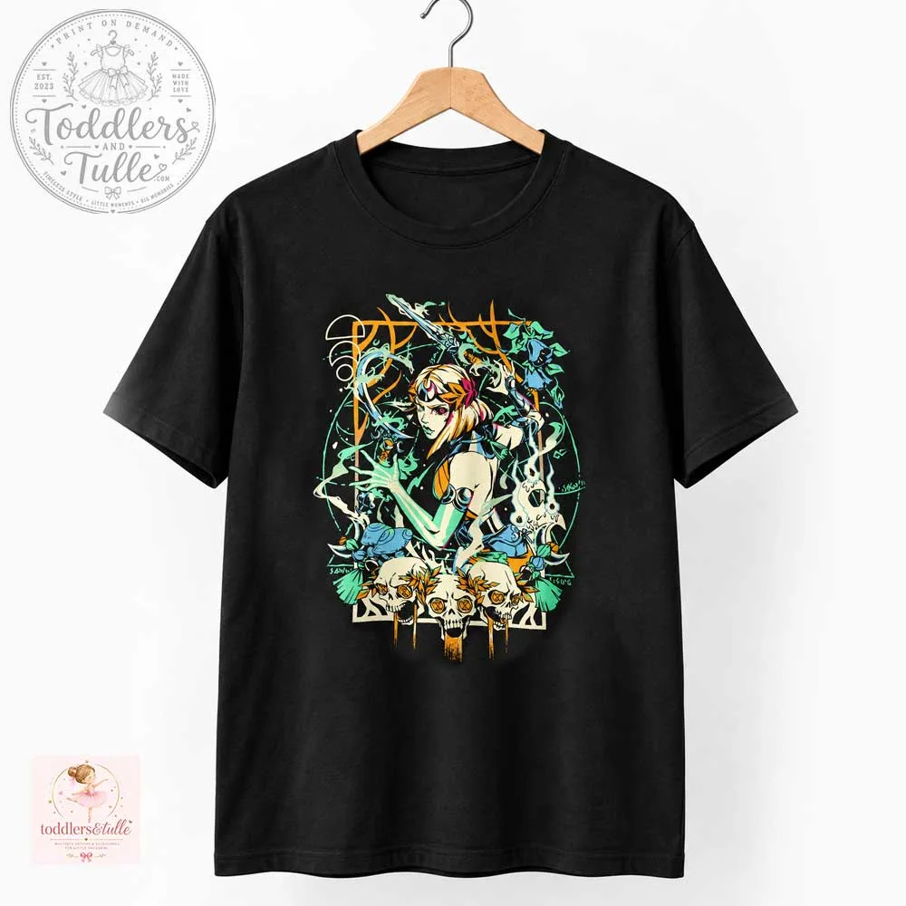 Melinoe Hades 2 Graphic T-Shirt, Witch of the Underworld Gaming Tee